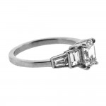 1.01 cts. Emerald Cut Diamond Plat Ring