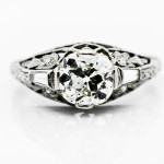 Art Deco Old Cushion Diamond Ring