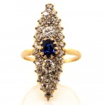 Sapphire & OEC Marq Shape Ring