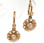 Rose Cut Diamnd Cluster Earrings