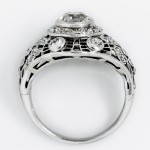 Deco Dome Diamond Platinum Ring