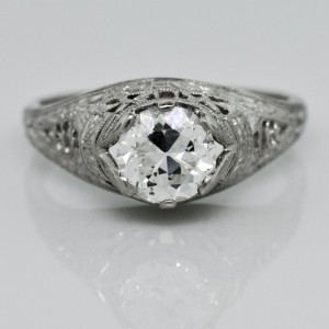 Antique Diamond Dome Platinum Ring