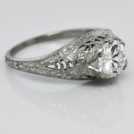 Art Deco Diamond Dome Platinum Ring