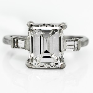 Vintage Emeerald Cut Diamond Engagement Ring