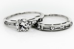 Diamond Gold Engagement Ring Set