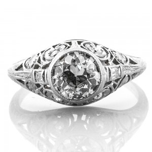 1.05 cts. OEC Filigree Ring