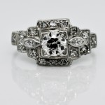 Art Deco Step Diamond Platinum Ring