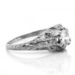 0.46 cts. OEC Platinum Engraved Ring