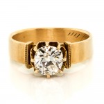 Victorian 1.05 cts. O Cushion Diamond Ring