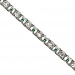 Afr Deco Diamond Emerald Bracelet