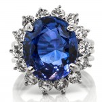 Natural Ceylon Blue Sapphire & Diamond Ring