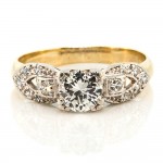 Antique Old Cut Diamond Platinum & Gold Engagement Ring