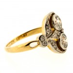 1920 Dual OEC Diamond Plat Gold Ring