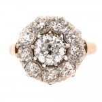 2.20 cts. OEC Cluster Gold Ring