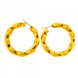 Gold Large Twisted Hoops