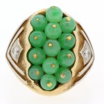 Caviar of Jade Gold Plat Ring